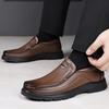 Autumn Solid Color Business Casual Shoes for Men Fashion New Designer Leather Shoes Male Soft Sole Middle Age Men's Loafers