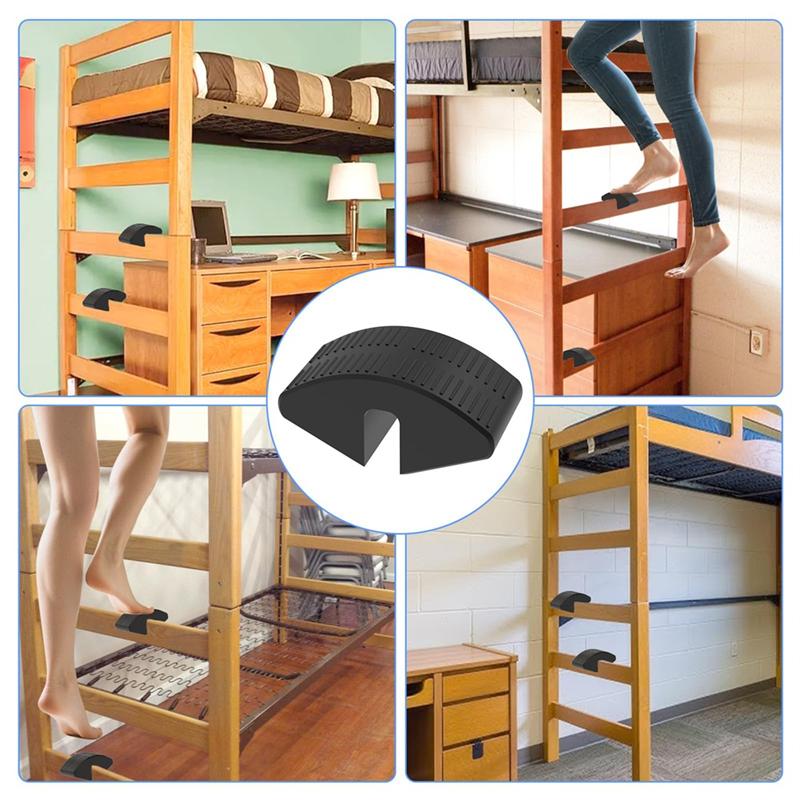 Durable Plastic Bed Ladder Foot Support-Step Pad With Anti-Slip,Surface(2 Pack) Fits Most College Dorm Models