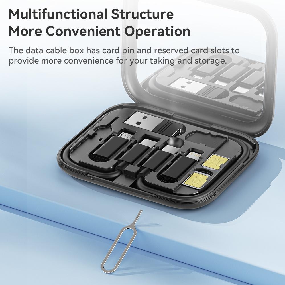 60W USB C To USB Type C Cable 4 in 1 Data Cord Set Box For iPhone Xiaomi POCO Micro USB Type C Cable OTG Kit With Phone Holder