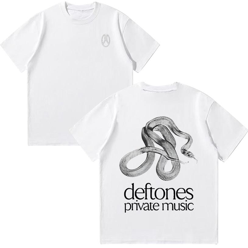 Deftones Private Music T Shirt Rock Music Band Tees Summer Metal Crewneck Breathable Short Sleeve Unisex Fashion T-Shirt Cotton