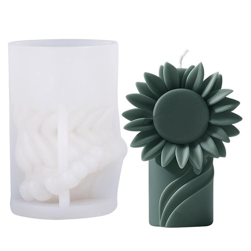 Zonnebloem Aroma Kaars Siliconen Mallen DIY Zonnebloem Creatieve Diffuser Kaars Ornament Siliconen Vorm Voor Handgemaakt Cadeau