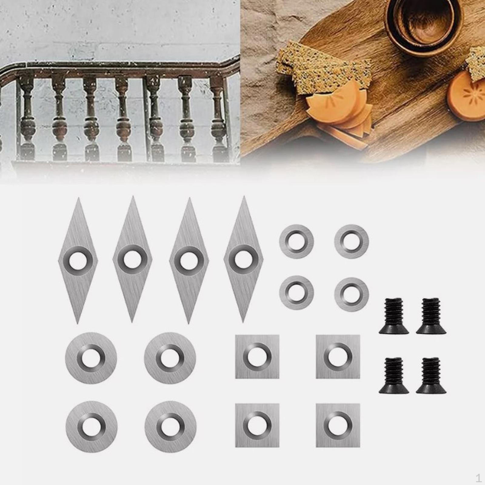 

Tungsten Carbide Cutter Inserts Set Sturdy 11mm Square Woodworking Tool