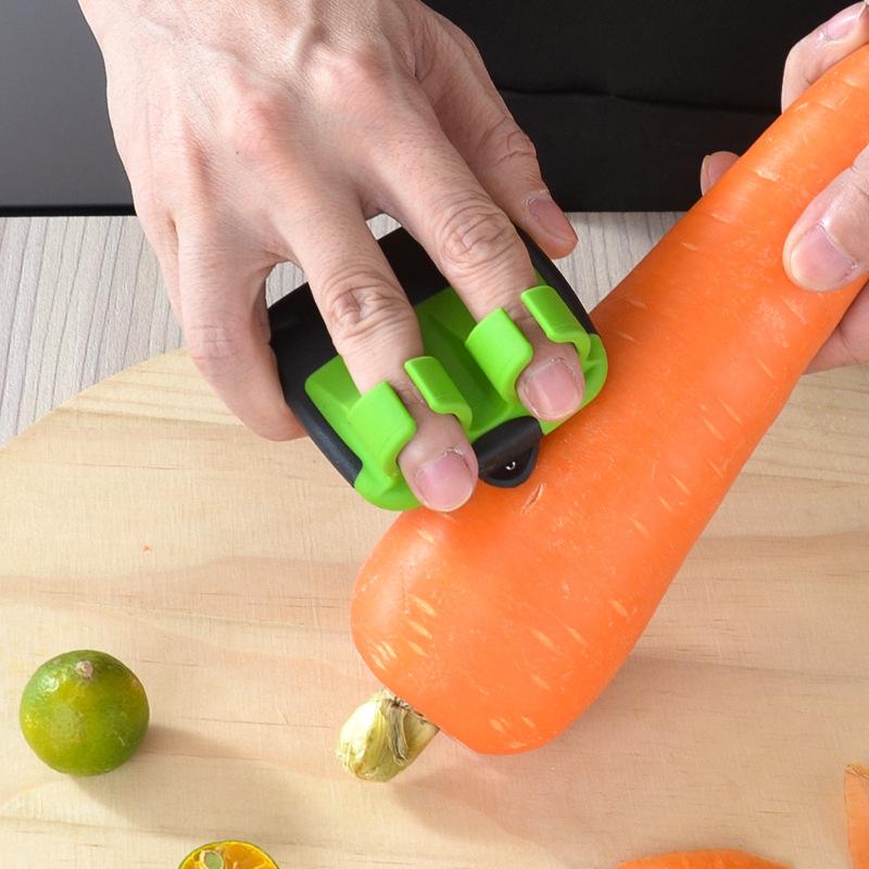Multifunctional Vegetable Peeler with Rubber Finger Grip Fruit Parer Cutter Slicer for Kitchen Dining
