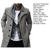 Men Overcoat Plaid Medium Length Turndown Collar Windbreaker British Style Coldproof Single Breasted Trench Coat Streetwear