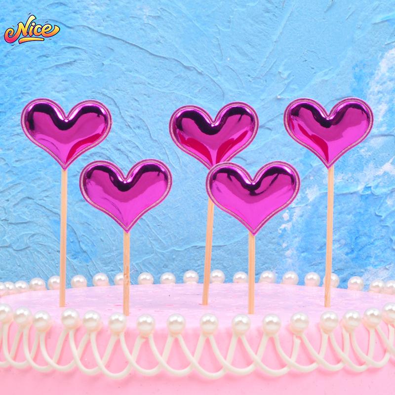 5Pcs/Lot Cake Topper Creative For Baby Shower Birthday Party Wedding Celebration Cake Decoration Star Heart Cupcake Insert