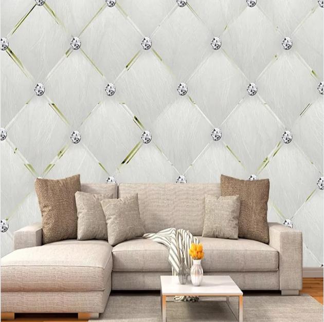 3D Mural Wallpaper European Style Simple Diamond Fresco Living Room TV Sofa Bedroom Luxury Home Decor Wallpaper