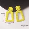 Square Long Hanging Earrings for Women Colorful Enamel Geometric Statement Dangle Earrings Girls Drop Earrings pendientes