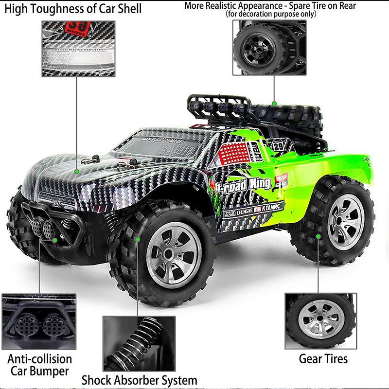High-Speed 1:18 Big Foot Off-Road Remote Control Car - Short Course Racing & Climbing Toy