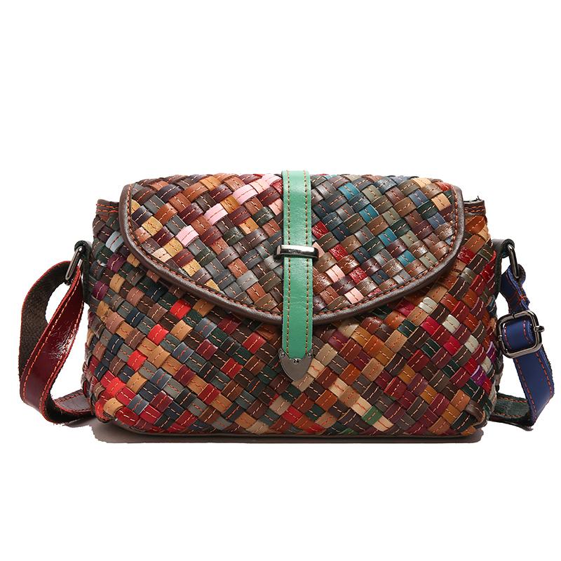 Niche handwoven bag femininity versatile color woven shoulder messenger bag premium pillow bag