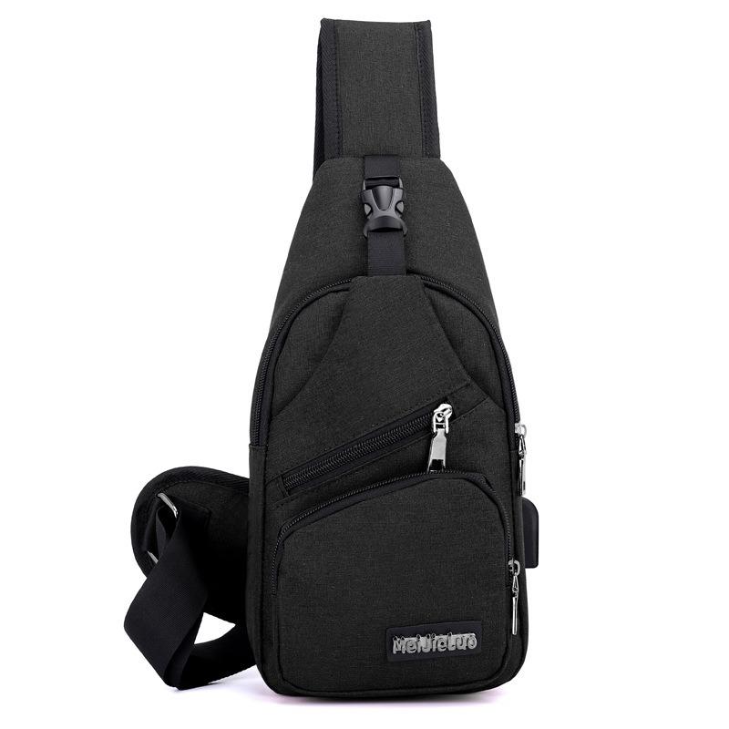 Men's breast bag, large-capacity casual backpack, cycling shoulder oblique span bag, water-proof Oxford cloth breast bag.
