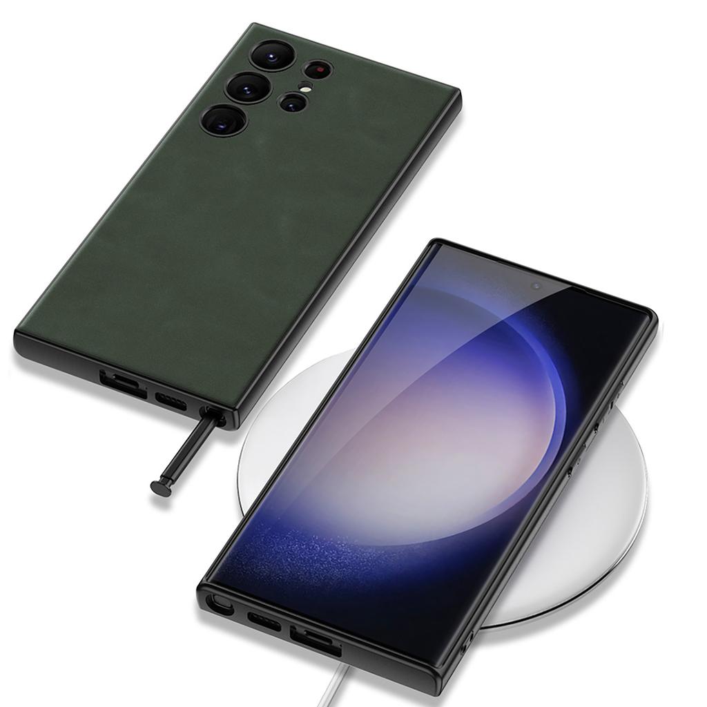 Suitable for Samsung S24Ultra Mobile Phone Case S24plus Plain Leather Matte Anti Fall Simple Protective Case for Men and Women