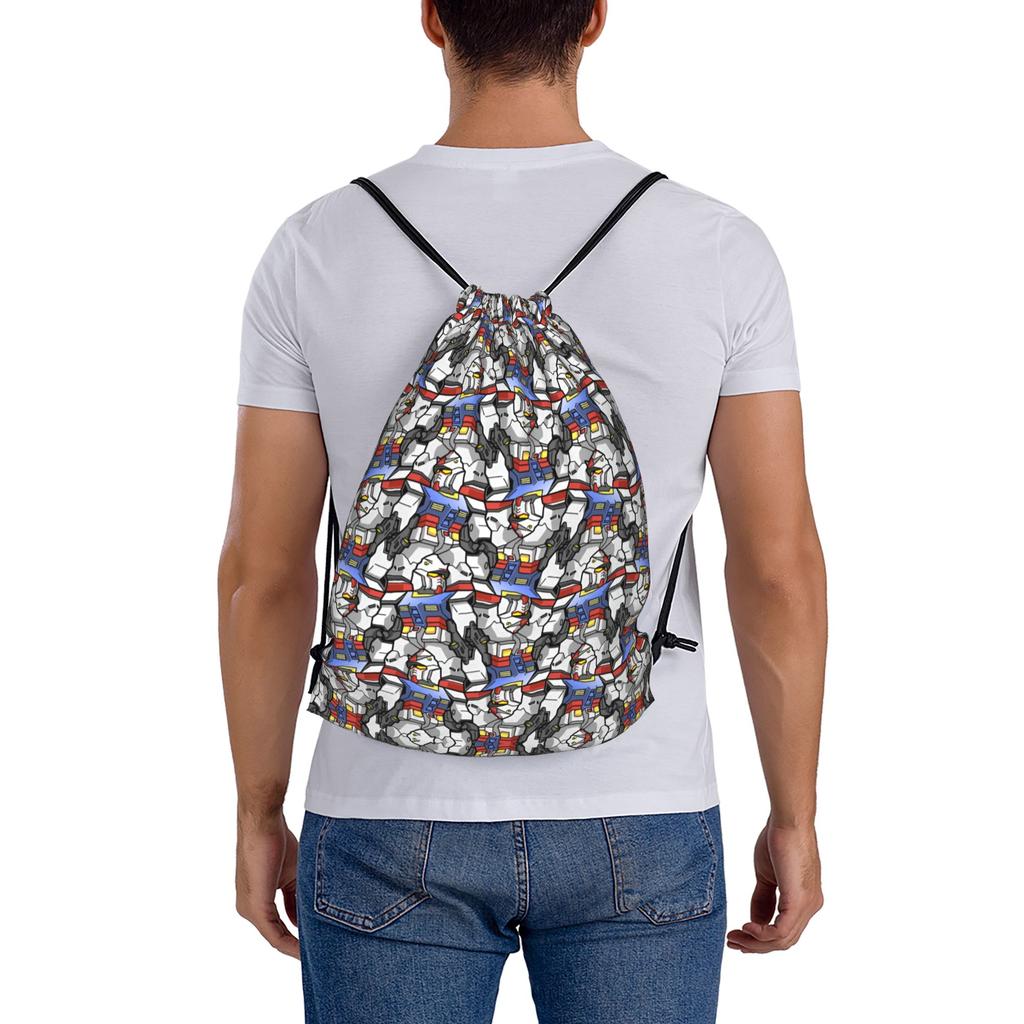 Custom Gundams Drawstring Bags Women Men Lightweight Anime Sports Gym Storage Backpack