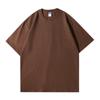 260g Unisex Pure Cotton Loose Fit Double Yarn Drop Shoulder Half Sleeve T-Shirt