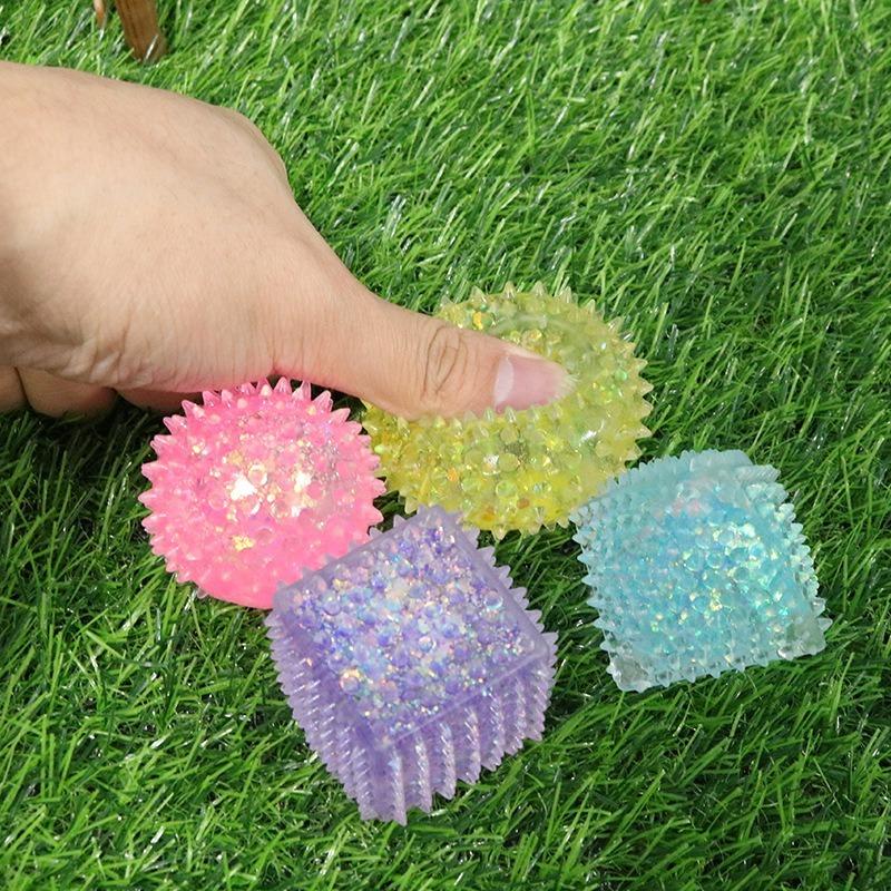 Ice Sphere Maltose Fidgeting Squishes Plush Multicolor Texture Cube Squishy Toys Gentle Rising Push Stress Relief Sensory Toy For Adult
