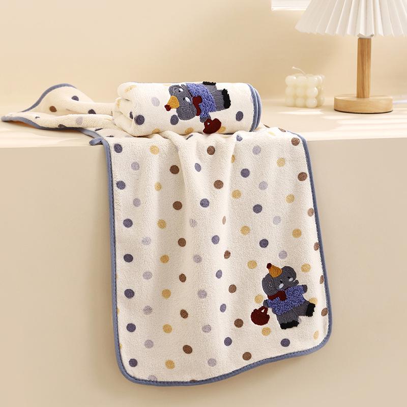 Thick Coral Fleece Face Towel - Soft, Absorbent & Quick-Drying for Couples