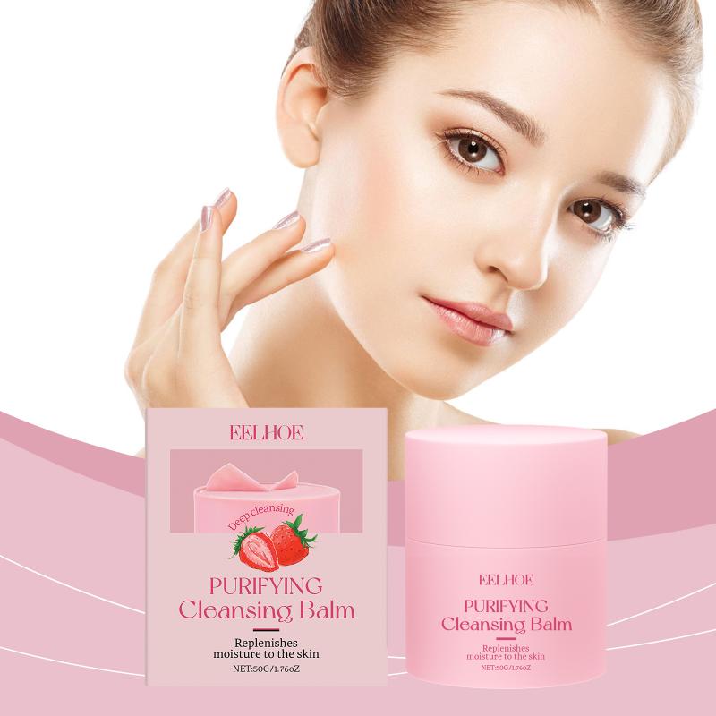 Facial Strawberry Cleansing Makeup Remover Cream Hydrating Moisturizer Smooth Refreshing for Nightly Beauty Routine