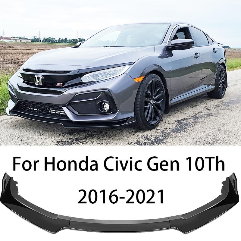 HTTYYX Auto Frontstoßstange Splitter Lippe Diffusor Karosseriekit Spoiler Schutz für Civic Hatchback/Limousine/Coupé/Type R FK7 FK8 Si 2016-2021