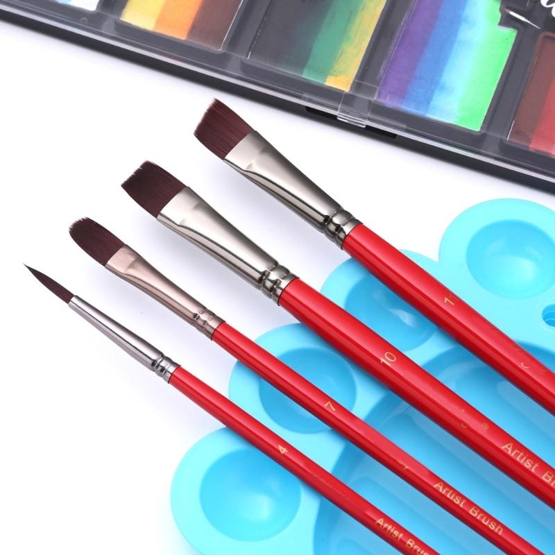 8 Stück Künstler-Pinsel Körperbemalungs-Pinsel Nylonhaar Malpinsel Gesichtsfarbe Pinsel Zeichenbedarf