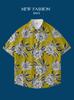 Hawaii Thailand Ins Port Style Retro Flower Shirt Thin Couple Shirt Top Loose Short Sleeve Shirt Men'S Trend