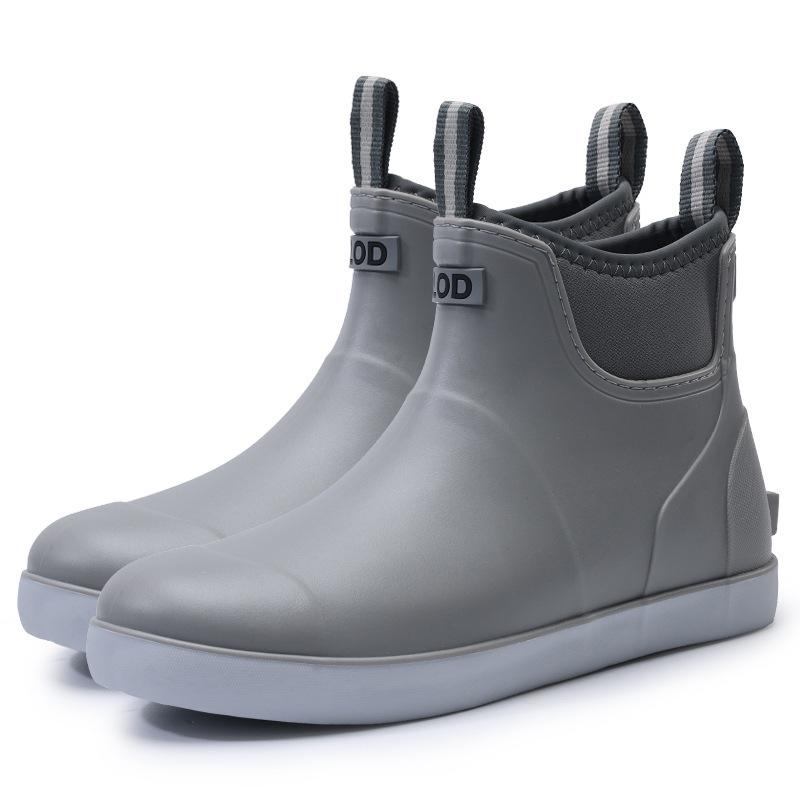 New waterproof shoes men's dynamic waterproof summer rain shoes wear-resistant gray outdoor wading rain boots rubber shoes