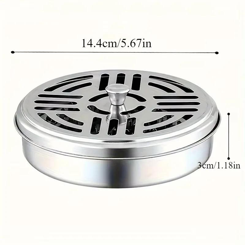 1pc/2pcs Fireproof Mosquito Coil Set with Metal Holder & Ash Catcher - 8-Hour Slow Burn Citronella Coils for Indoor/Outdoor