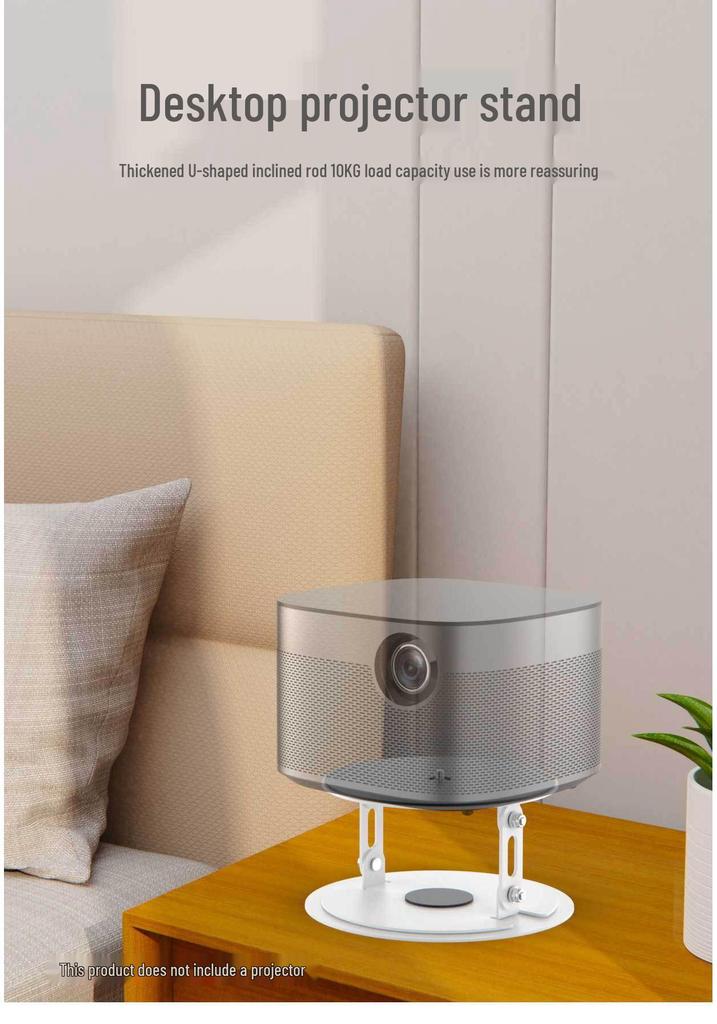 Adjustable Metal Projector Stand with Telescopic Pan-Tilt Head for Home and Bedside Use
