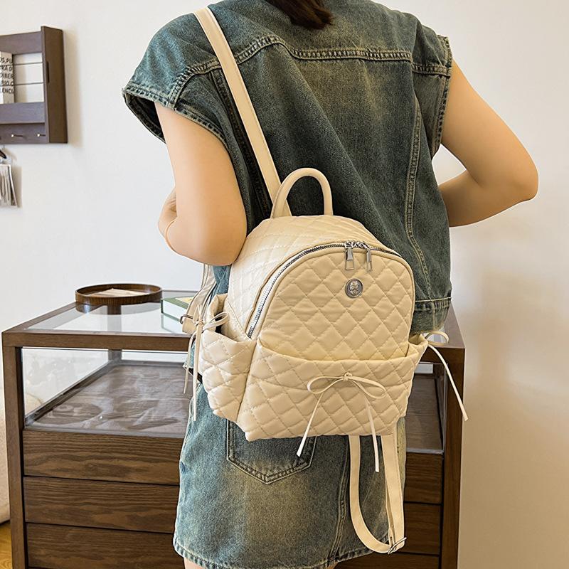 Xiaoxiang Style Diamond Backpack Women's New Fashion Fashion College Style Backpack Large Capacity Handbag