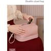 Double-Layer Cloud Makeup Bag - Large Capacity, Portable, Waterproof Toiletry Bag for Travel and Evening Parties.