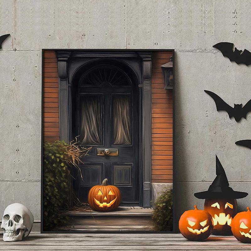 Dark Academia Rose Gothic Victorian Crow Witch Ghost Halloween Wall Art Canvas Painting Posters Print Pictures Living Room Decor