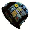 1pc Men's Bohemian Knit Hat with Vincent Van Gogh Sunflowers & Starry Night Design - Lightweight Warm Beanie for Christmas, Outdoor Activities, Dutch