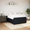 Maison Exclusive - Bed Slat Base with Mattress Black 140x200 Cm Velvet