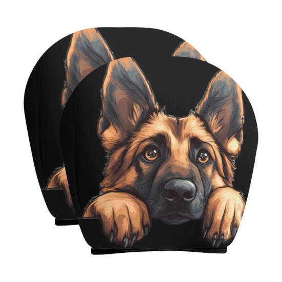 Protective Covers for Car Seats 2PCS Universal Knitting Headrest Cover, Dog/Cat/Tiger/Monkey Fit Auto Accessories Printed, Breathable Stretch Vehicle