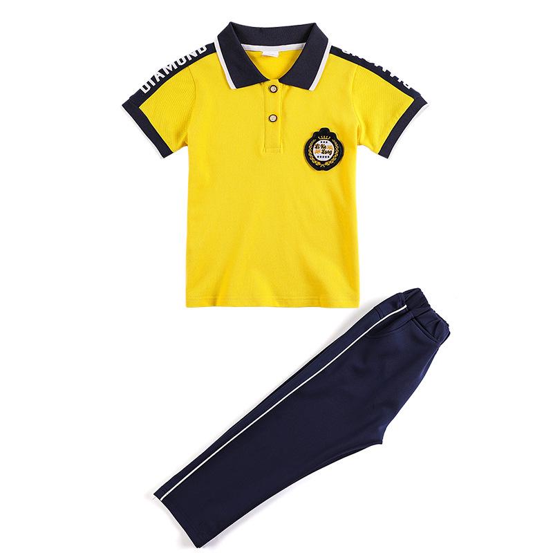 2025 Kids' Summer School Uniform: Short-Sleeve T-Shirt Sportswear for Kindergarten, Primary, and Secondary Students