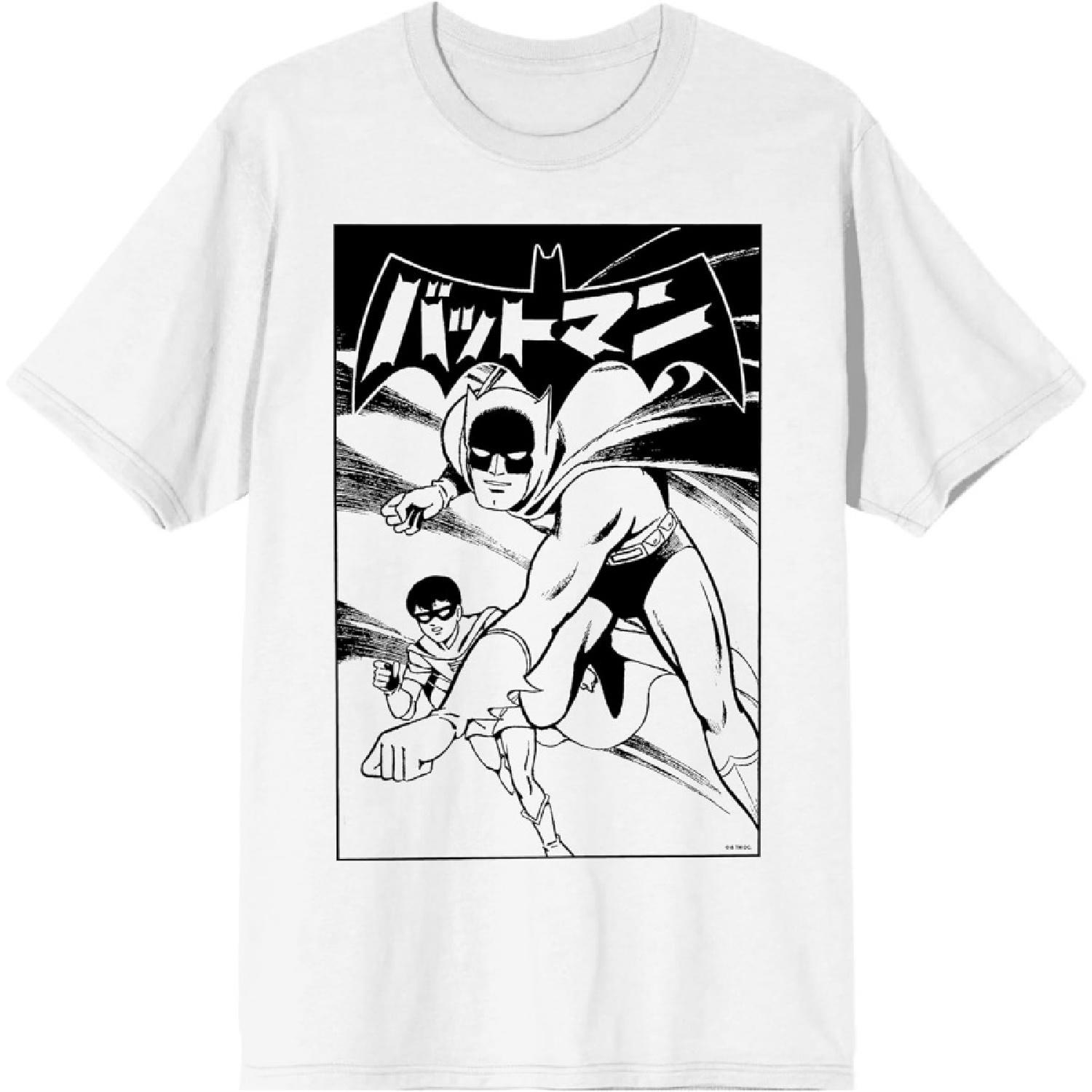 

Batmanga Manga Cover Art Crew Neck Short Sleeve Men s White T-shirt XXXXXL білий