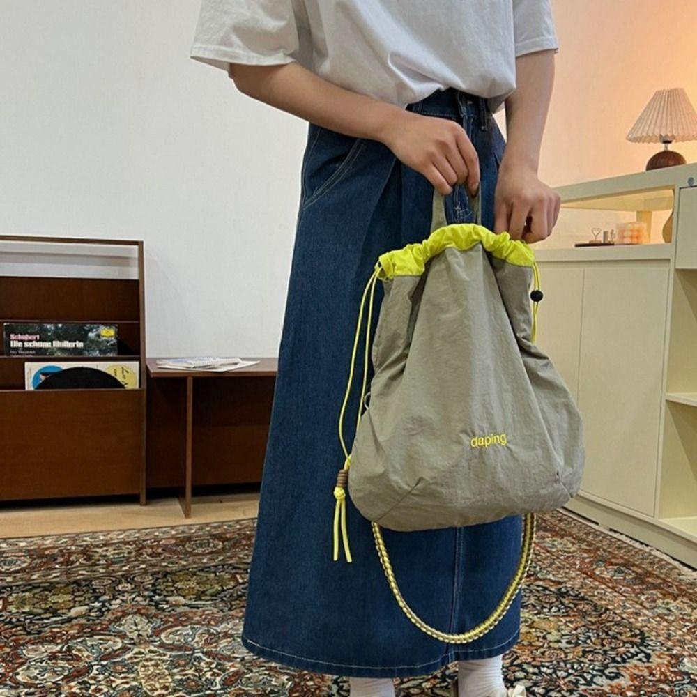 

Lightweight Crossbody Bag Letter Drawstring Bag Trendy Shoulder Bag Girls фиолетовый