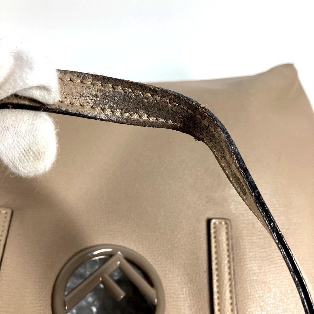 FENDI With porch Logo F-Is Bag Shoulder Bag Tote Bag Shoulder Bag Leather Beige