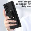 Crossbody pouzdro na telefon pro Samsung Galaxy Z Fold 7 Fold6 5 4 Kožené Kovový patent Zápěstní popruh Držák na karty Peněženka s popruhem