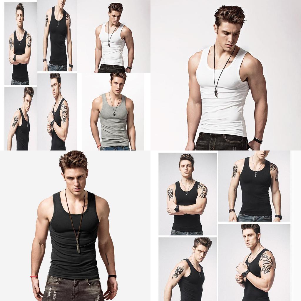 Premium Quality Mens Sleeveless Tank Top Sportwear T-shirts Vest Undershirts