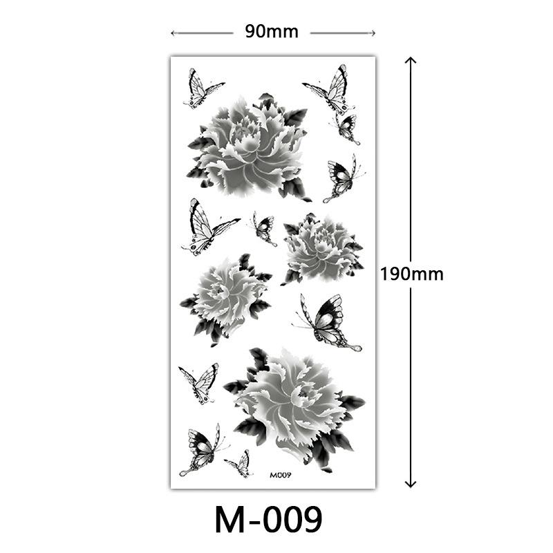 Waterproof Three-Dimensional Color Print Tattoo Sticker, Butterfly Flower Animal Tattoo