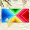 Geometric colored rhombus pattern polyester microfiber beach towel is highly absorbent, suitable for swimming and beach outings
