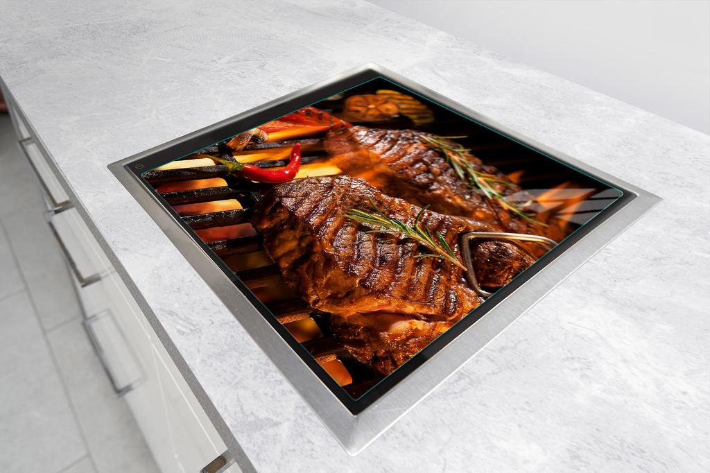 Glass protective plate for the stove 50x52 Grill