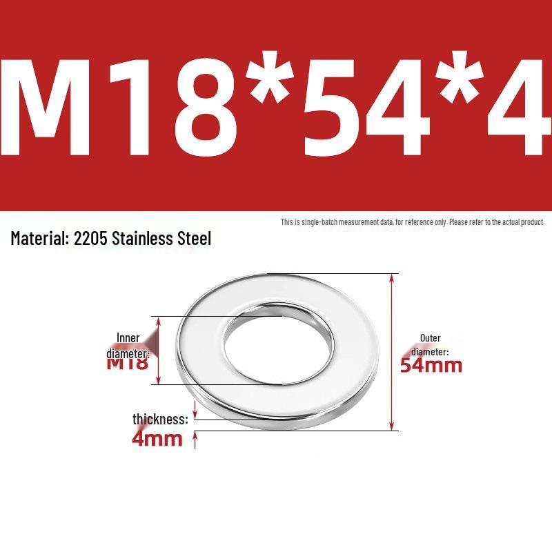 High-Strength 2205 Duplex Stainless Steel Flat Washer, Grade 8.8, DIN125 Standard for M6-M36 Screws