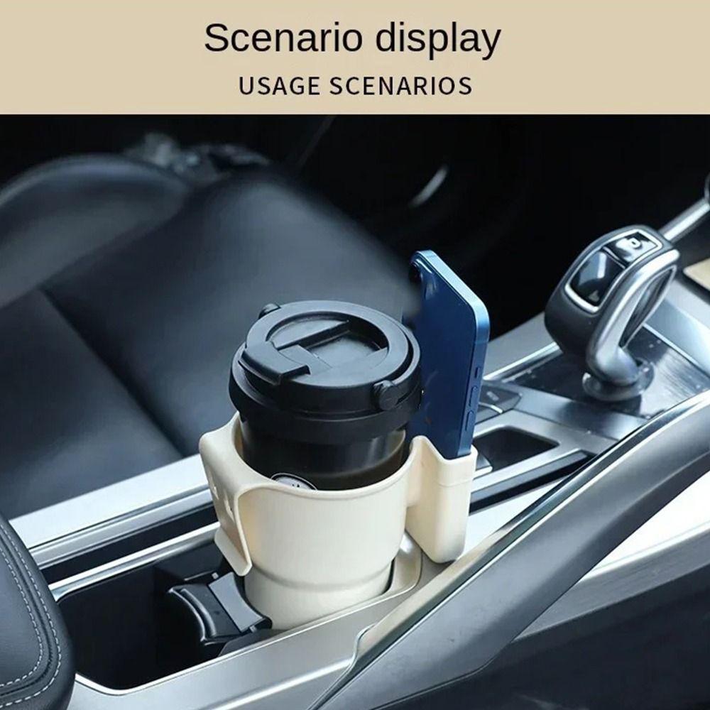 Car Mounted Bottle Holder Plastic Car Water Cup Stand Phone Storage Mount Interior Accessories