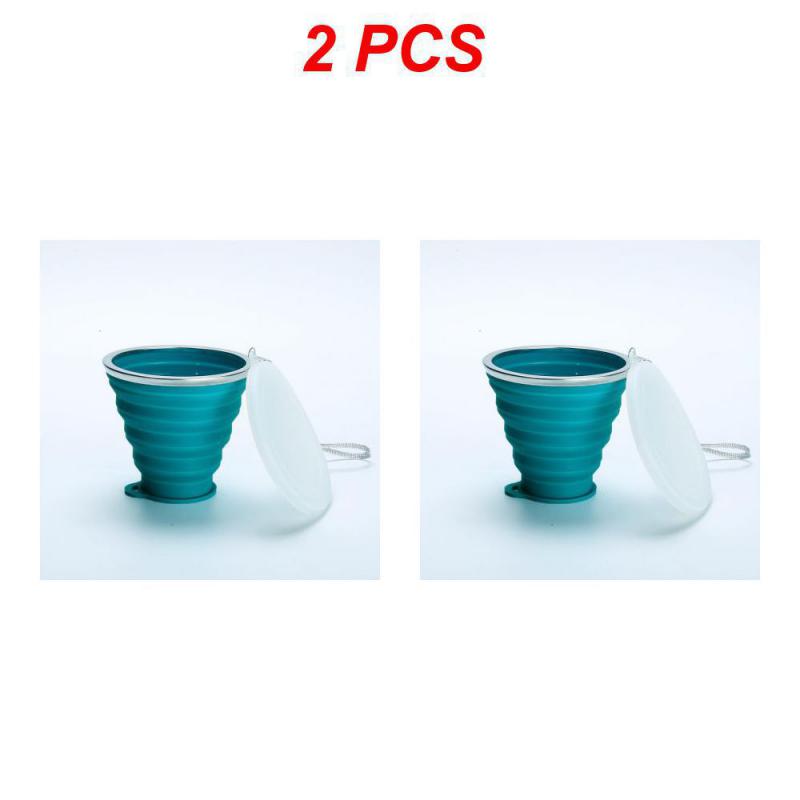 Silicone Collapsible Travel Cup 250ml BPA FREE Folding Camping Cup with Lid Reusable Expandable Drinkware for Outdoor Hiking