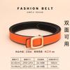 Womens Genuine Leather Belt With Geometric Buckle Stylish Casual Waistband Jeans Office Daily Wear