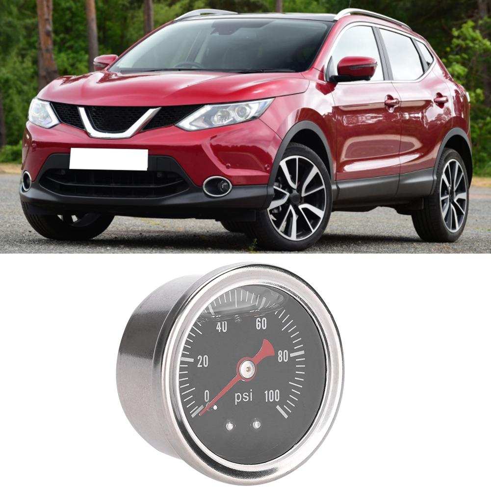 0 100 PSI Bar Universal Car Fuel Pressure Regulator Gauge Liquid Fill Fuel Oil Meter