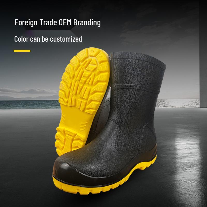 PVC Steel Toe Safety Boots: Anti-static, Acid & Alkali Resistant, Non-slip, Wear-resistant, Anti-smash, Breathable and Penetration-resistant.