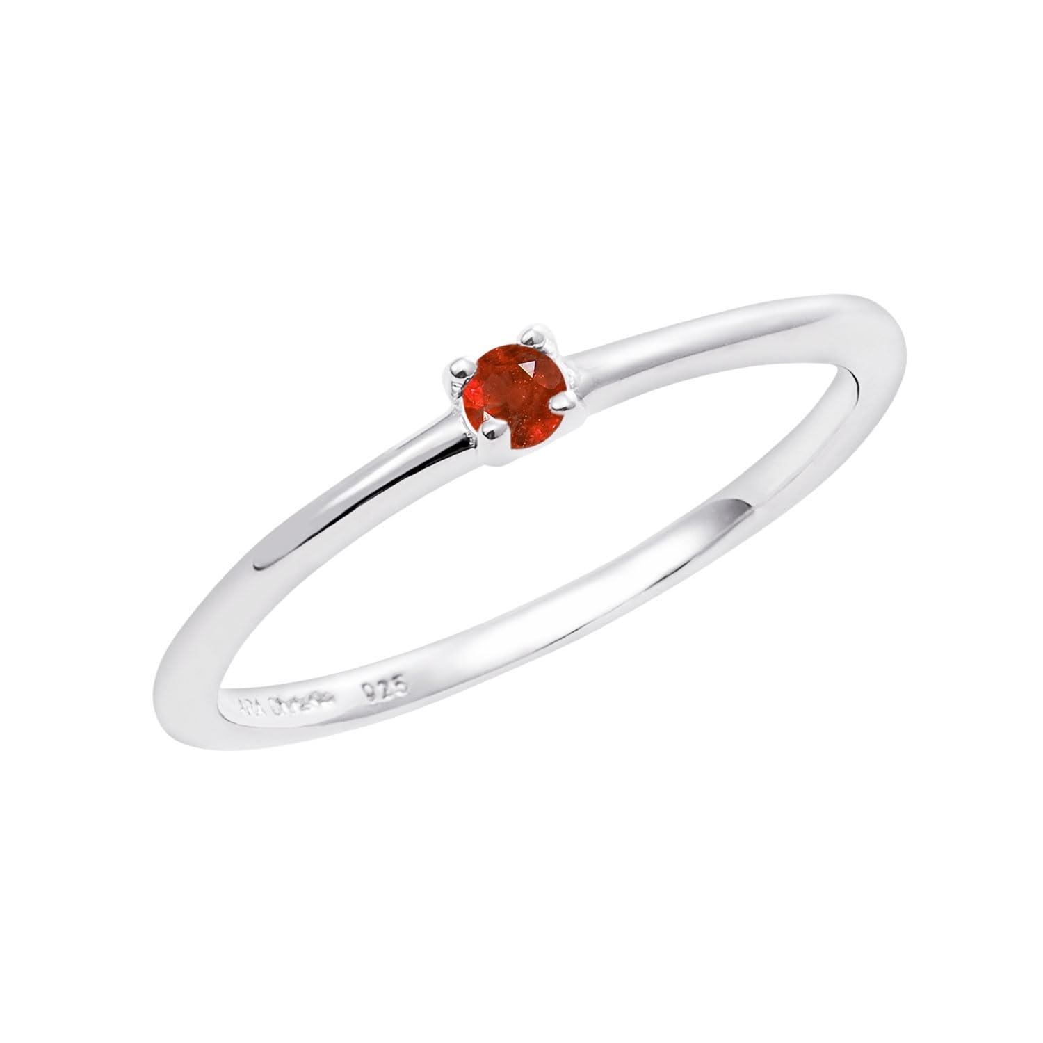 

Pinky Ring for Silver Birthstone Size 9 [Lara Christie] Women, 925, Garnet, January, SV925, Ring,