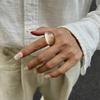 IngeSight.Z Bohemia Transparent Multicolour Resin Ring for Women Punk Exaggerate Geometric Chunky Ring Daily Jewelry Accessories