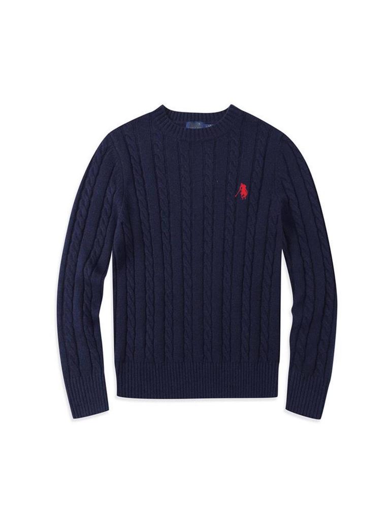 Men's & Couple's Casual Cable Knit Wool Sweater - Little Pony Design, Crew Neck, Winter Wear.